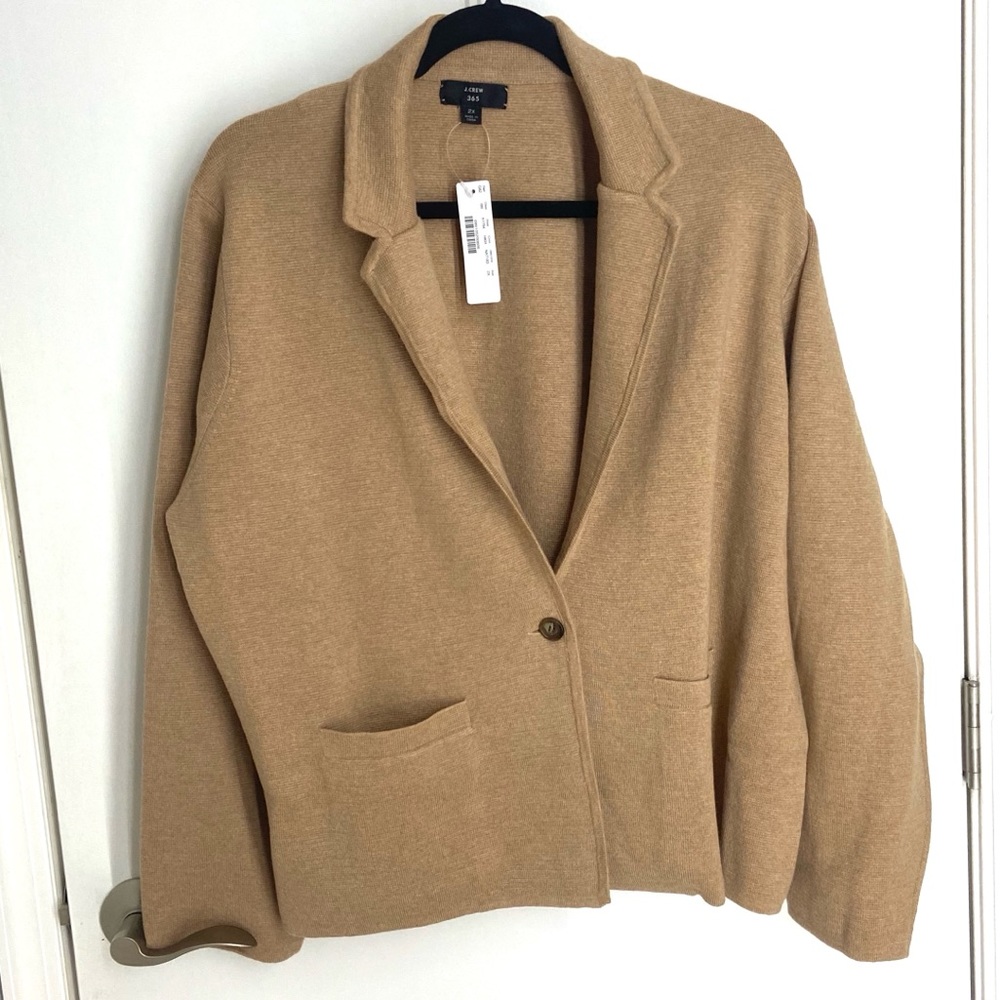 Jcrew cropped single-button sweater-blazer